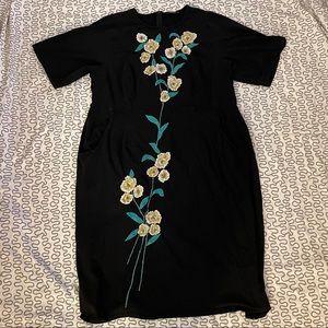 ESHAKTI custom plus size embroidered sheath dress